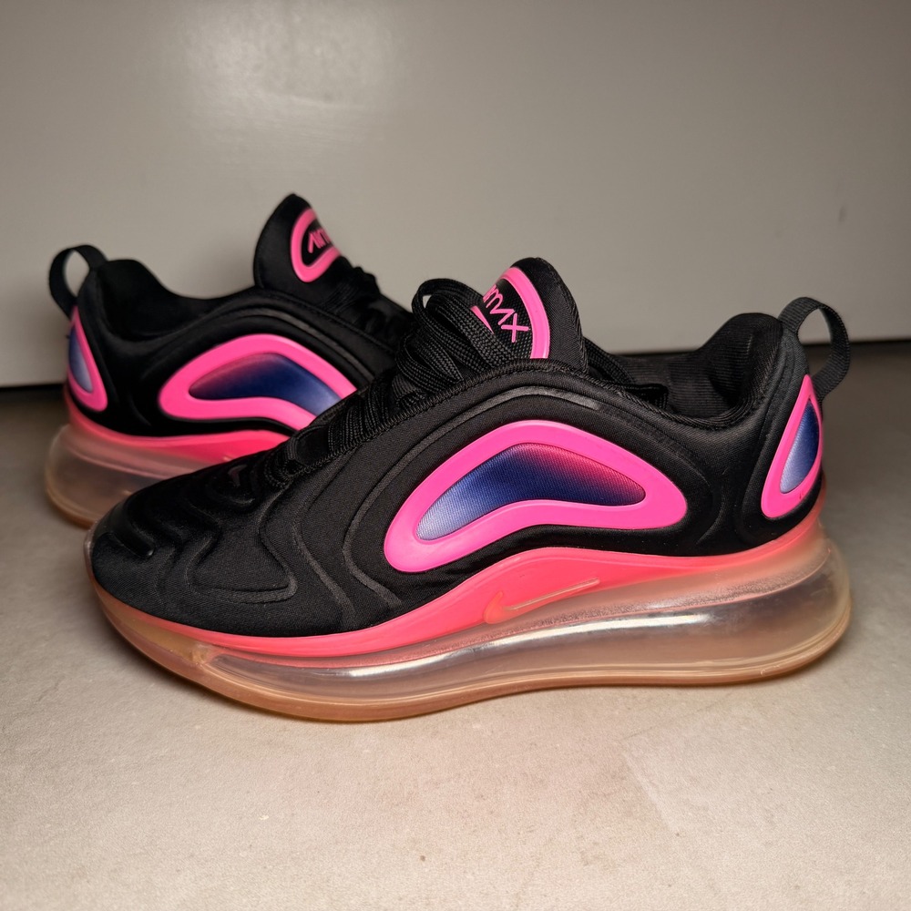 Nike Air Max 720 GS Womens 5.5 Kids 4Y Black Hyper Pink AQ3196-007 Athletic Shoe